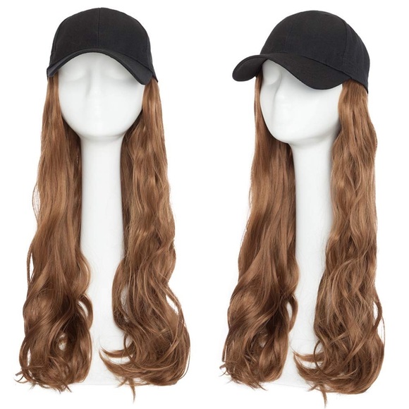 Hair Extensions Adjustable 16" Culry Baseball Hat Wig for Women - Light Brown - Picture 5 of 6